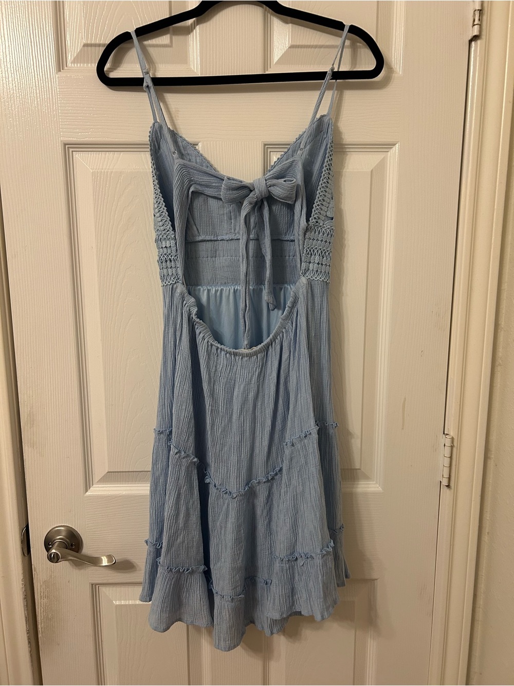 Mav Berries Light Blue Boho Mini Dress - Picture 3 of 6